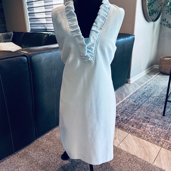 Lilly Pulitzer Sky Blue Ruffled Midi Dress - Picture 3 of 4